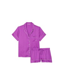 Піжама The Satin Short Pajama Set Electric Violet