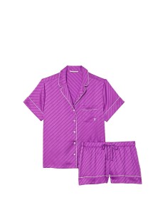 Піжама The Satin Short Pajama Set Electric Violet