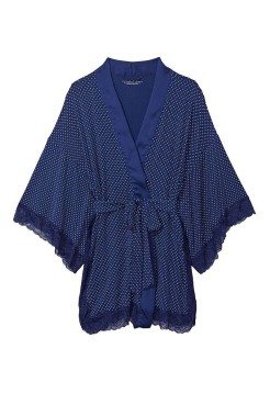 Халат Modal Lace-Trim Robe Blue dot
