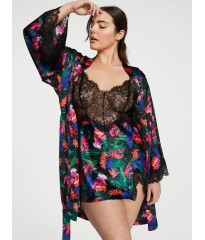 Пеньюар Lace Top Satin Slip Floral print