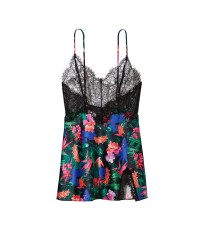 Пеньюар Lace Top Satin Slip Floral print