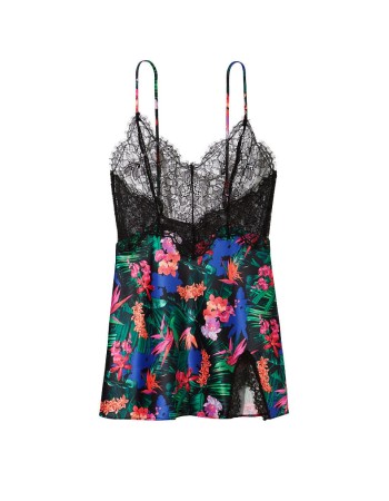 Пеньюар Lace Top Satin Slip Floral print