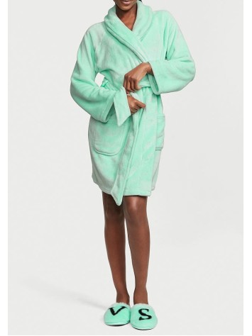 Плюшевий Халат Logo Short Cozy Robe Waterfall Green