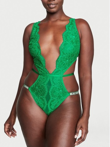 Боди VERY SEXY Green Lace Unlined Strappy Teddy