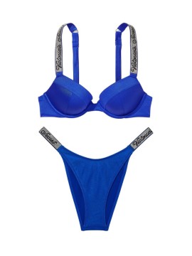 Купальник Bikini Shine Strap Sexy Tee Push-Up Blue Oar Logo Set