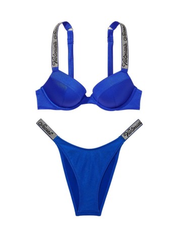 Купальник Bikini Shine Strap Sexy Tee Push-Up Blue Oar Logo Set