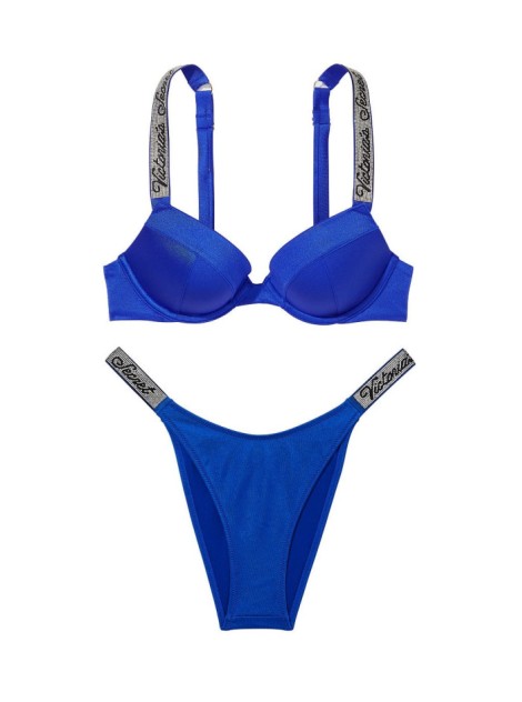 Купальник Bikini Shine Strap Sexy Tee Push-Up Blue Oar Logo Set