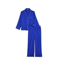 Пижама The Satin Long PJ Set Blue Oar — Victoria’s Secret