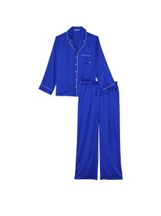 Пижама The Satin Long PJ Set Blue Oar — Victoria’s Secret