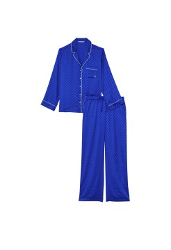 Пижама The Satin Long PJ Set Blue Oar — Victoria’s Secret