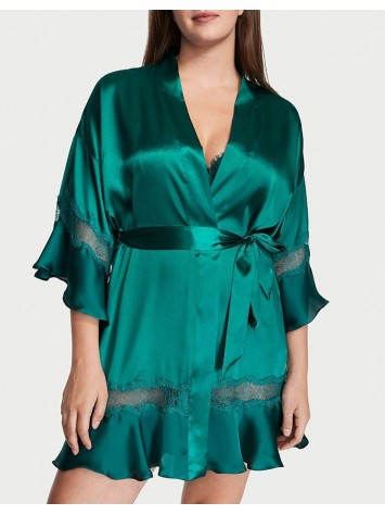 Сатиновий халат Flounce Green Satin Robe