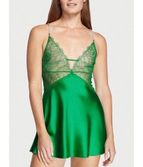 Пеньюар Victoria's Secret Shine Rope Strap Satin Slip Green