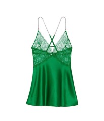 Пеньюар Victoria's Secret Shine Rope Strap Satin Slip Green