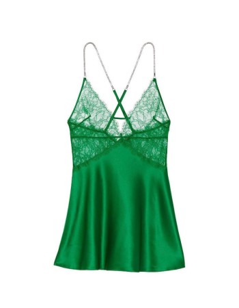 Пеньюар Victoria's Secret Shine Rope Strap Satin Slip Green