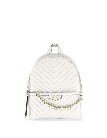 Рюкзак Victoria’s Secret Embellished V-Quilt Small City Backpack Real White