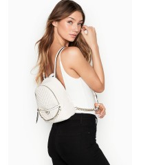 Рюкзак Victoria's Secret Embellished V-Quilt Small City Backpack Real White