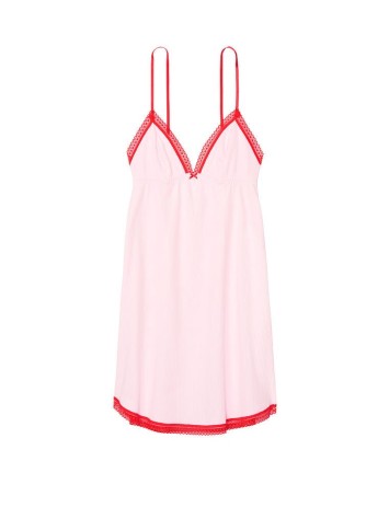 Бавовняна нічнушка Victoria's Secret pink with red lace