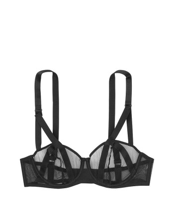 Бюстгальтер Victoria's Secret Unlined Mesh Balconette Bra Black