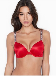 Бюстгальтер Victoria's Secret Embellished Strap Push-up Bra Lipstick