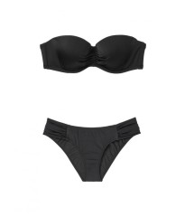 Купальник бандо Victoria's Secret Push-up чорний, топ бандо + плавки knockout bikini