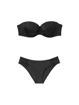 Купальник бандо Victoria's Secret Push-up чорний, топ бандо + плавки knockout bikini
