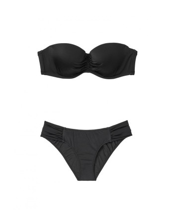 Купальник бандо Victoria's Secret Push-up чорний, топ бандо + плавки knockout bikini