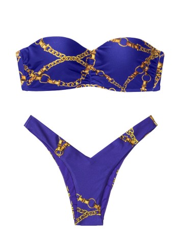 Купальник бандо Victoria's Secret Push-up принт "ланцюги"