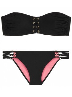 Купальник бандо Victoria's Secret PINK Black Bikini