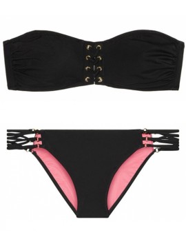 Купальник бандо Victoria’s Secret PINK Black Bikini
