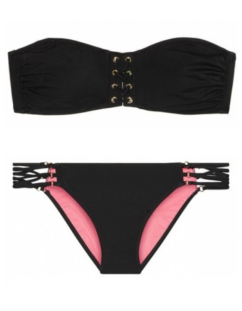 Купальник бандо Victoria's Secret PINK Black Bikini