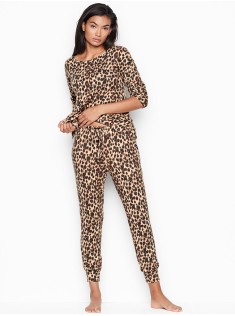 Піжама Victoria's Secret Animal print Leopard Super soft Long PJ Set