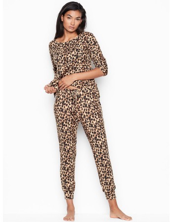 Піжама Victoria's Secret Animal print Leopard Super soft Long PJ Set