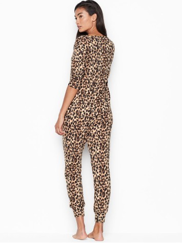 Піжама Victoria's Secret Animal print Leopard Super soft Long PJ Set
