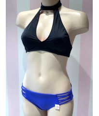 Купальник роздільний Victoria's Secret Black Top + mini bikini blue