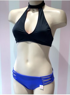 Купальник роздільний Victoria's Secret Black Top + mini bikini blue