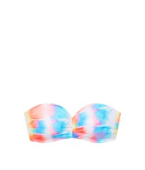 Купальник бандо Victoria's Secret PINK RUCHED FRONT BANDEAU Push-up Neon Sky
