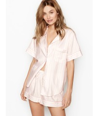 Пижамка с шортиками Victoria's Secret Sleepsoft Short PJ Set White Pink Fizz Stripe