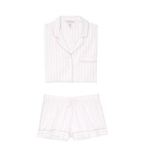 Піжамка з шортиками Victoria's Secret Sleepsoft Short PJ Set White Pink Fizz Stripe