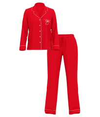Піжама Modal Long Pajama Set Lipstick Bows