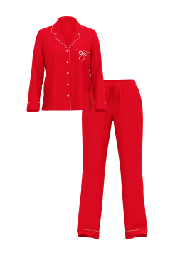 Піжама Modal Long Pajama Set Lipstick Bows