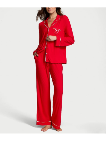 Піжама Modal Long Pajama Set Lipstick Bows