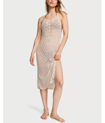 Пляжна туніка Beachwear Crochet Cover-Up Dress Natural