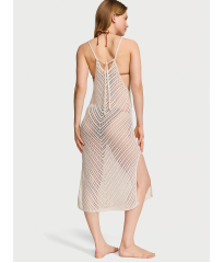 Пляжна туніка Beachwear Crochet Cover-Up Dress Natural