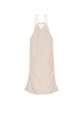 Пляжная туника Beachwear Crochet Cover-Up Dress Natural