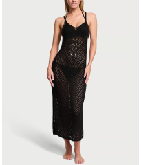 Пляжна туніка Beachwear Crochet Cover-Up Dress Black