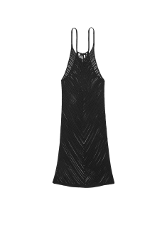 Пляжная туника Beachwear Crochet Cover-Up Dress Black