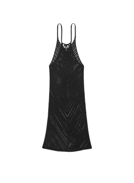 Пляжная туника Beachwear Crochet Cover-Up Dress Black