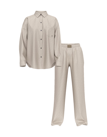 Піжама Modal-Cotton Long Pajama Set Turtle Dove Herringbone