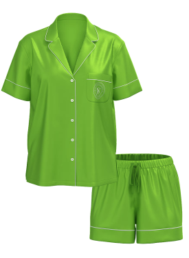 Піжама Glazed Satin Short Pajama Set Green