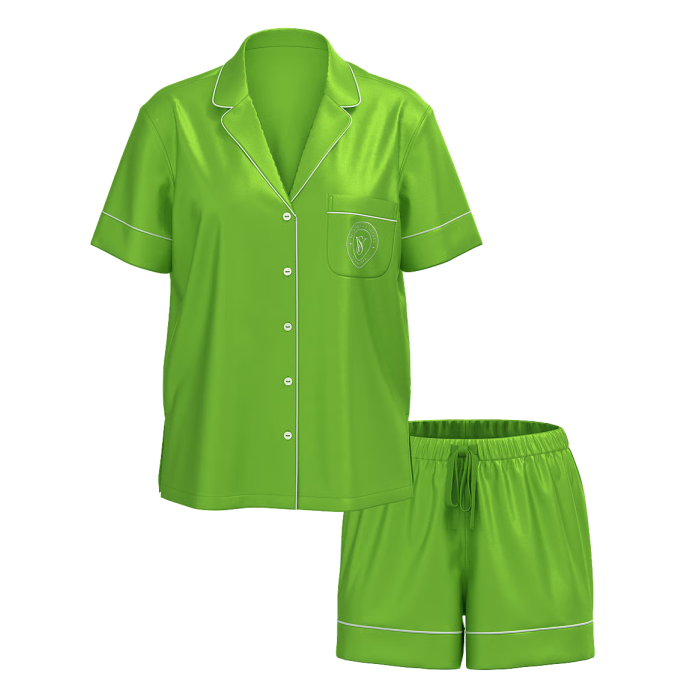 Пижама Glazed Satin Short Pajama Set Green